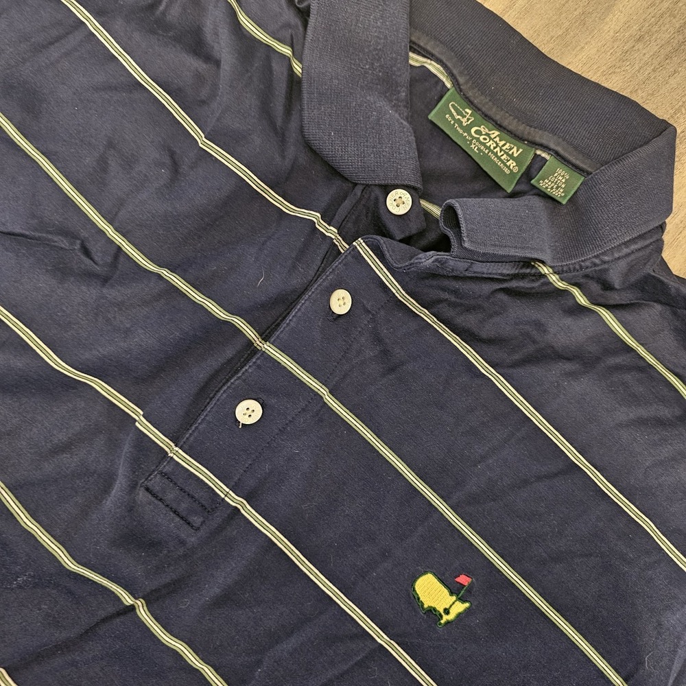 Masters Amen Corner Striped S/S Logo Polo Men Sz‎ XL!